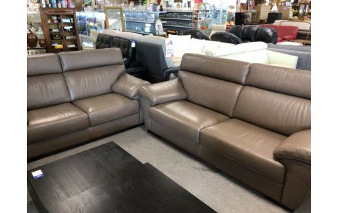 SALON 3+2 GROS CUIR TAUPE