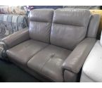 CANAPE CUIR GRIS 2P HOME CREATIONS