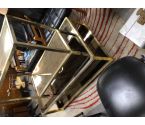 TABLE BASSE DORE VERRE FUME