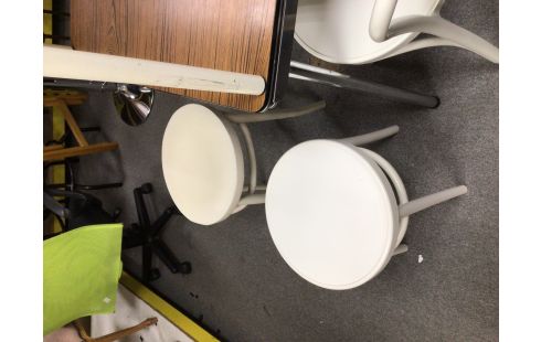 TABOURET ROND BLANC