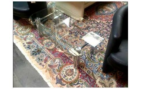 COUCHTISCH METALL CHROMF. GLASPLATTE