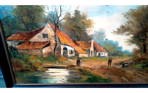 SCHILDERIJ OUD HUIZEN