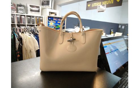 SAC A MAIN LONGCHAMP CUIR BEIGE