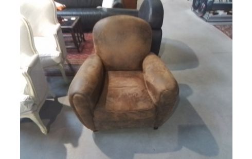 FAUTEUIL CLUB SUEDINE MARRON