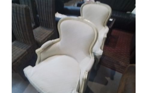FAUTEUIL BERGERE TISSU BLANC