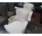 FAUTEUIL BERGERE TISSU BLANC