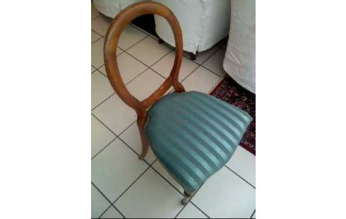 STUHL <BIEDERMEIER> STOFF TÜRKIS GESTR.