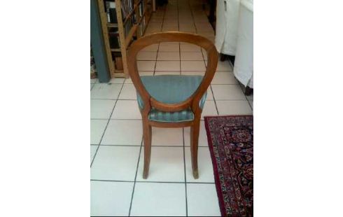 STUHL <BIEDERMEIER> STOFF TÜRKIS GESTR.