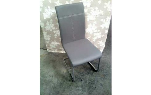 SCHWINGSTUHL GRAU LEDEROPTIK METALLR.