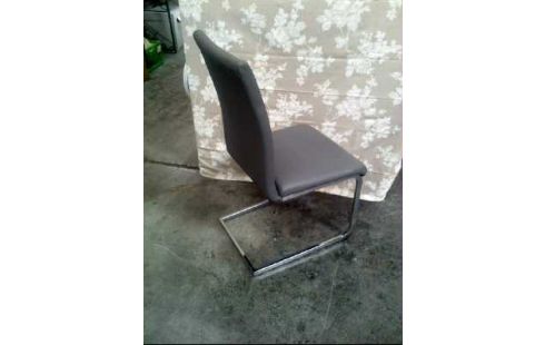SCHWINGSTUHL GRAU LEDEROPTIK METALLR.