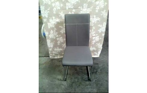 SCHWINGSTUHL GRAU LEDEROPTIK METALLR.