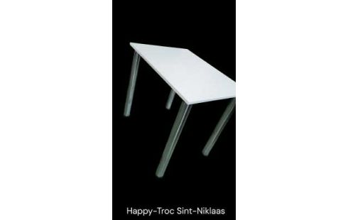 TABLE DE CUISINE BLANCHE CHROME