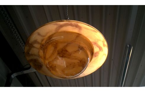 SUSPENSION ART DECO., , OPALINE