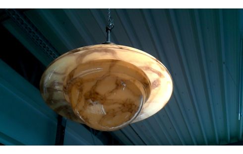 SUSPENSION ART DECO., , OPALINE