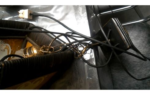 SUSPENSION ART DECO. ROTIN GLACE