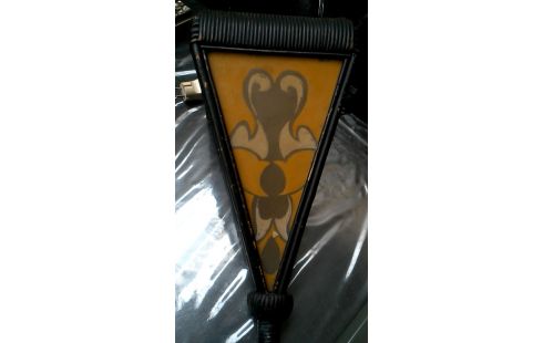 SUSPENSION ART DECO. ROTIN GLACE