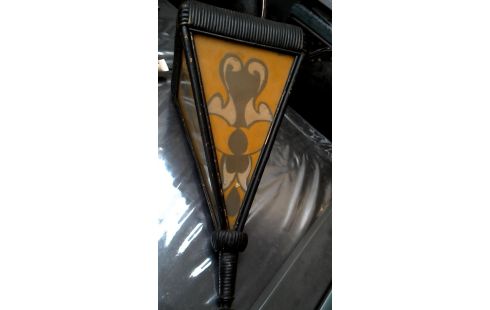 SUSPENSION ART DECO. ROTIN GLACE