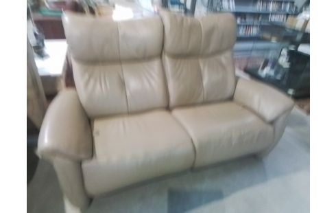 CANAPE RELAX MANUEL CUIR TAUPE HIMOLLA