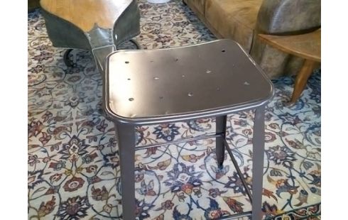 TABOURET METAL MARRON