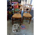 CHAISE BOIS ET PAILLE LA PAIRE