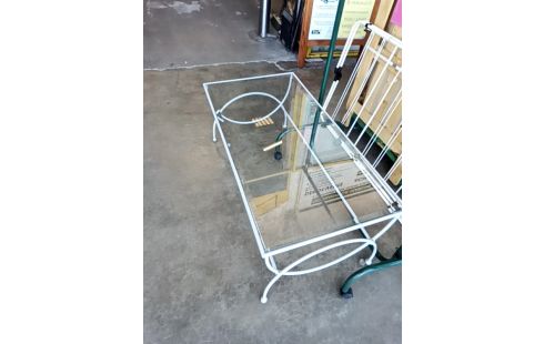 TABLE BASSE FER ET VERRE (1 ÉCLAT )