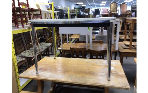 TABLE DE CUISINE PIED CHROME ALLONGE