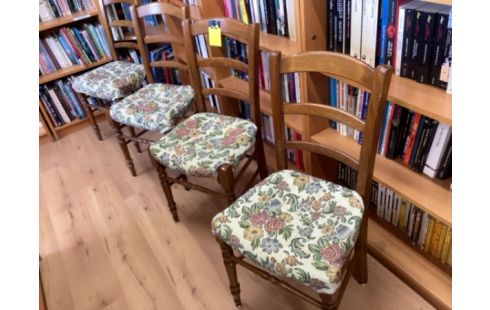 4 CHAISES PAILLEES RUSTIQUE BOIS