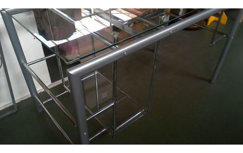 BUREAU, , TABLE INFORMATIQUE METAL GLACE