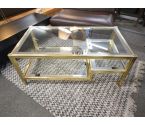 TABLE BASSE DORÉE VERRE