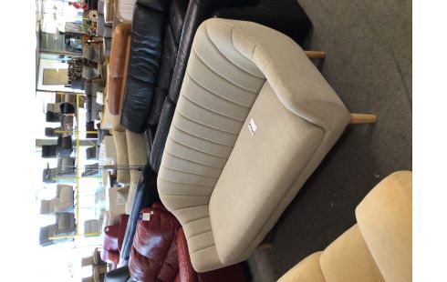 CANAPE 3 PLACES MODERNE TISSU BEIGE