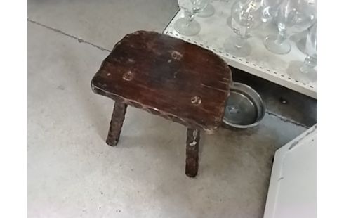 TABOURET BOIS FONCÉ