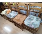 LOT DE 4 CHAISES PAILLEES