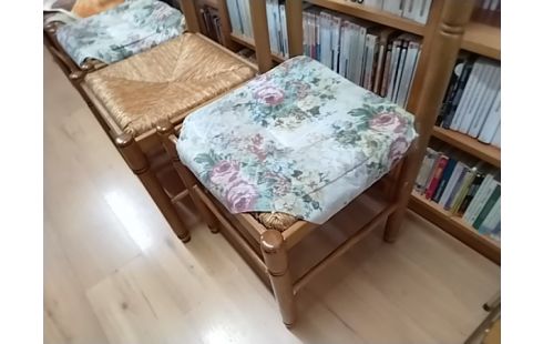 LOT DE 4 CHAISES PAILLEES