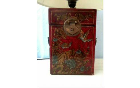 TISCHLAMPE ASIATISCHE BOX ROT U. SCHIRM
