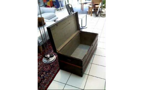 TRUHE HOLZ VINTAGE KL. DEF. METALL
