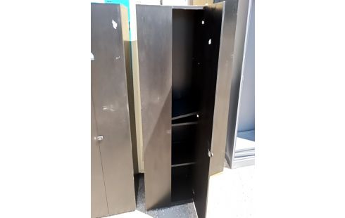 ARMOIRETTE 2 PORTES NOIRE ÉTAGÈRES