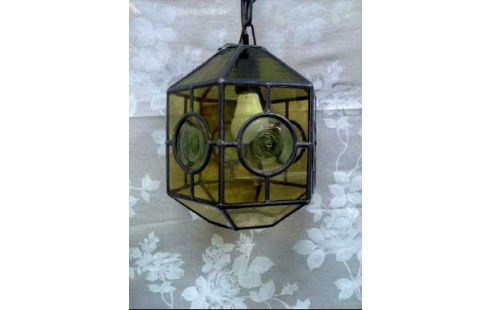DECKENLAMPE GLAS GRÜN KL. DEF. VINTAGE