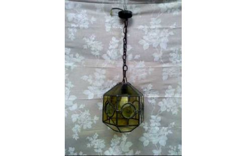 DECKENLAMPE GLAS GRÜN KL. DEF. VINTAGE