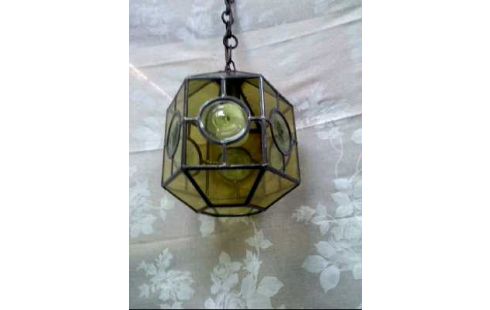 DECKENLAMPE GLAS GRÜN KL. DEF. VINTAGE