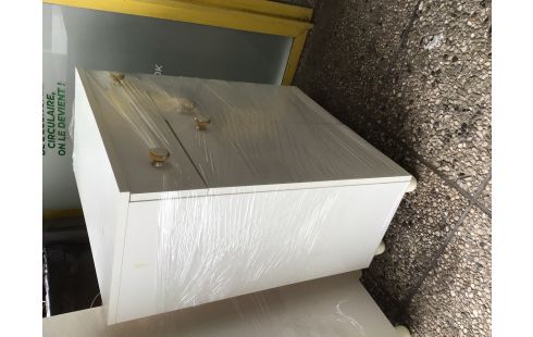 MEUBLE DE SDB BLANC 2P 1T