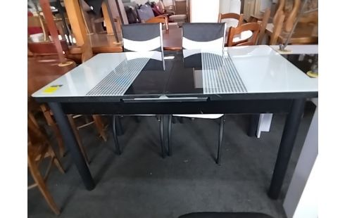 TABLE MODERNE EXTENSIBLE NOIRE/BLANCHE