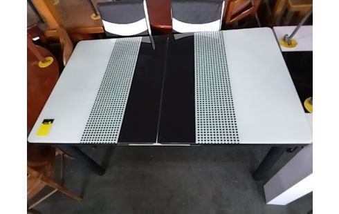 TABLE MODERNE EXTENSIBLE NOIRE/BLANCHE
