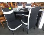 LOT DE 4 CHAISES NOIRES BLANCHES