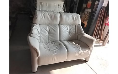 CANAPE CUIR BLANC 2 PLACES