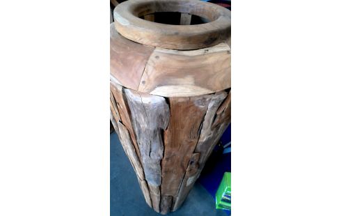 VASE TEAKHOLZ DAS STÜCK