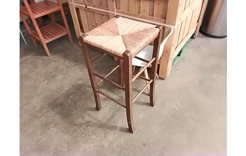 TABOURET HAUT BOIZ ET PAILLE