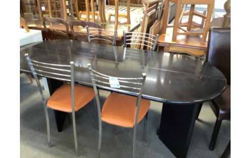 TABLE NOIRE PLIANTE ANNÉE 80/90
