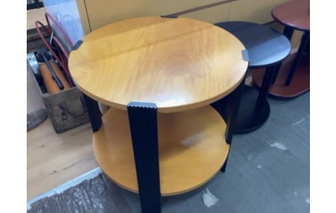 TABLE D’APPOINT RONDE NOIR ET BOIS MODERNE