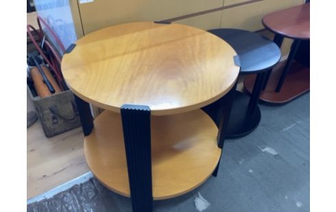 TABLE D’APPOINT RONDE NOIR ET BOIS MODERNE