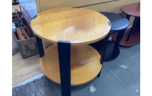 TABLE D’APPOINT RONDE NOIR ET BOIS MODERNE
